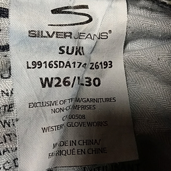 Silver Suki Light Washed Embroidered Jeans 27x29 - Picture 6 of 8